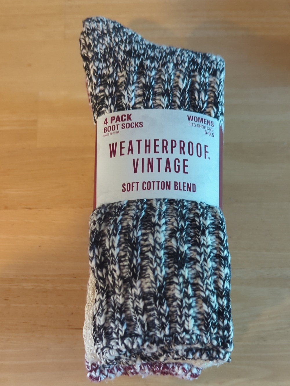 Weatherproof Vintage Black and White Marled Boot Socks - 4 Pack
